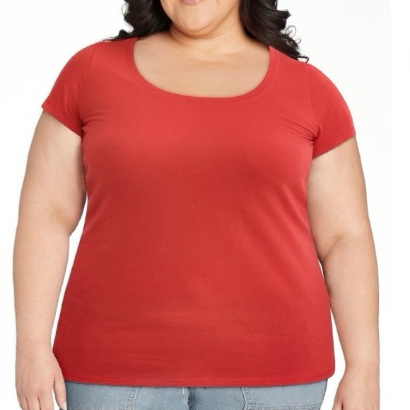 No Boundaries Women’s Red Short Sleeve Scoop Neck Lightweight Tee Size XXL (20) - Picture 1 of 12